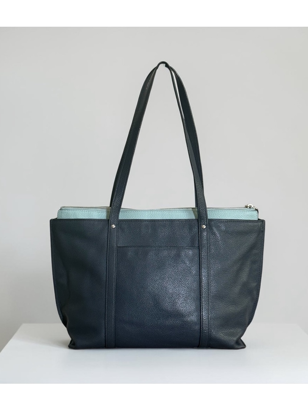 Authentic Coach May Two Tone Blue Pebbled Leather Tote Bag! - Picture 4 of 13